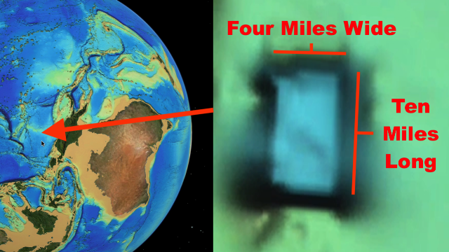 Source image from UFO Sightings Daily showing the Seabed 2030 ocean-floor feature under review