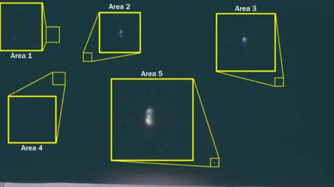 BBC source image showing highlighted unidentified phenomena in archival space imagery.