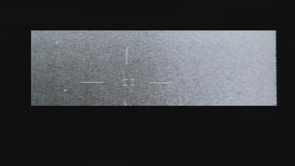 Source frame from DVIDS PR123 records lead: Pacific Ocean UAPTF video shows a centered contrast area