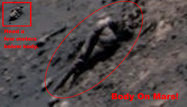 Source image crop from UFO Sightings Daily showing a Mars crater-wall feature