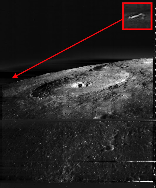 Source-provided UFO Sightings Daily image crop/annotation tied to Lunar Orbiter frame 3078; it is a source-lead image, not independent verification of a craft.