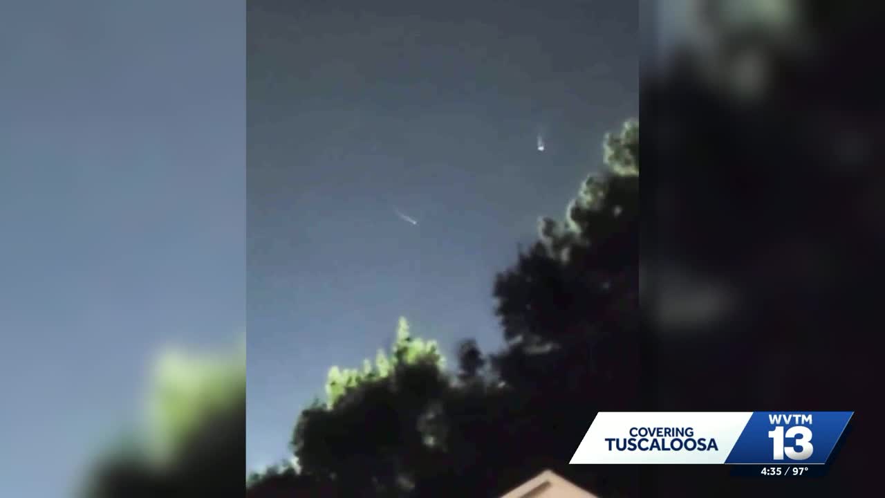 WVTM source video frame from the Tuscaloosa strange-lights report